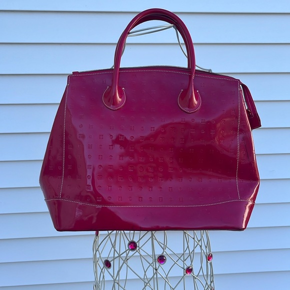 Arcadia, large patent leather red tote - Picture 1 of 10